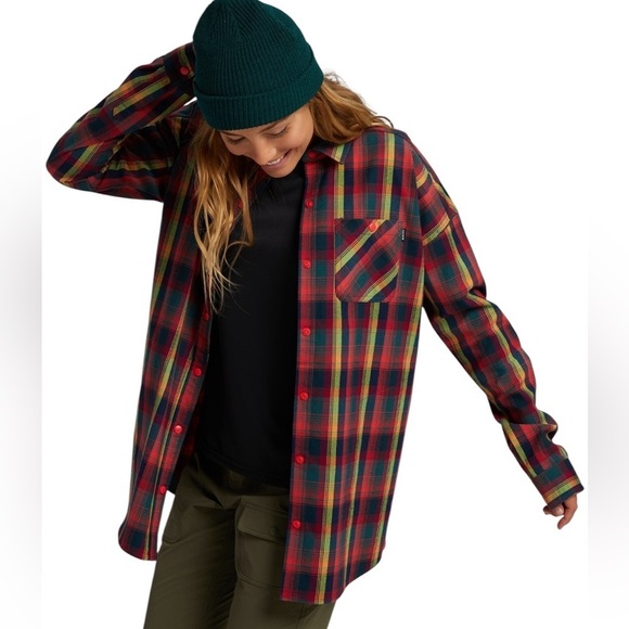BURTON New without tags, Spring Ride Flannel Button Down Shirt Small - Picture 1 of 9